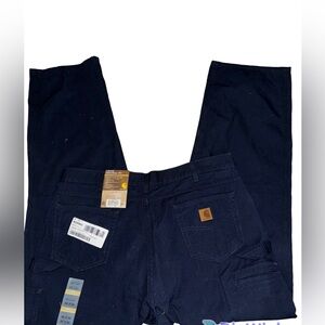 Carhartt Navy Canvas Carpenter Jean Loose Original Fit 40x34 New!